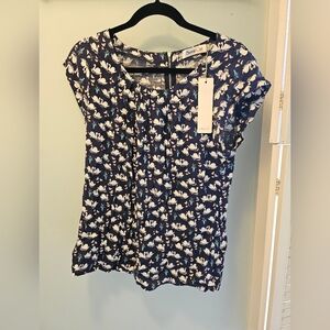 NWT MODCLOTH Sophie Max Navy and White Floral Women's Top